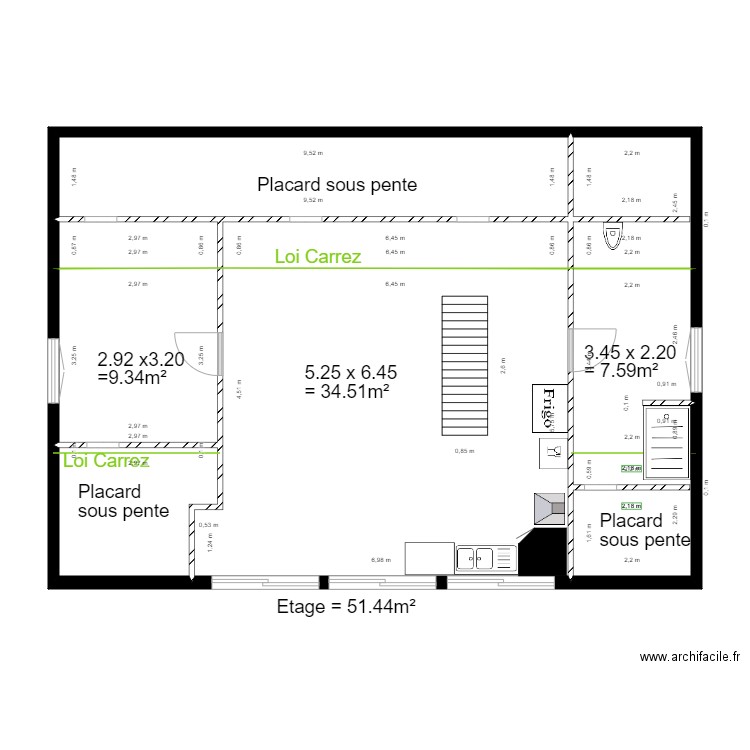 chalet 80 etage 1. Plan de 10 pièces et 93 m2