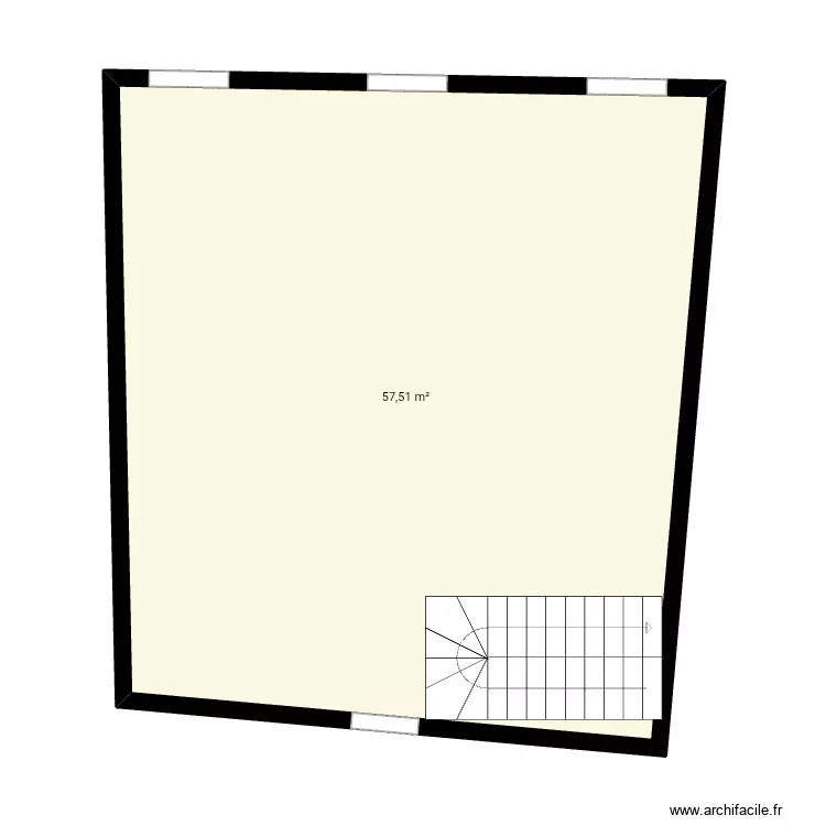 2&egrave;me &eacute;tage. Plan de 1  et 58 m²