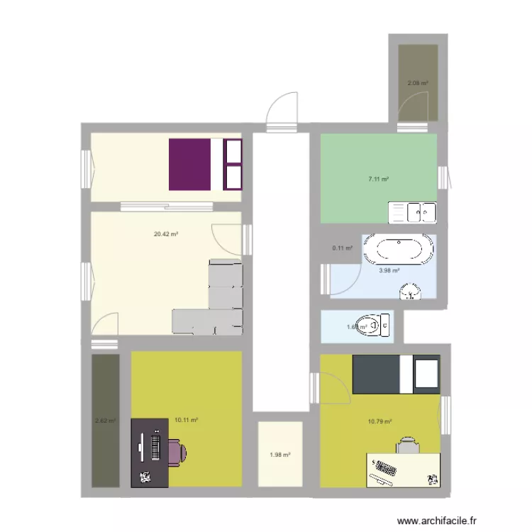 Appartement T4. Plan de 