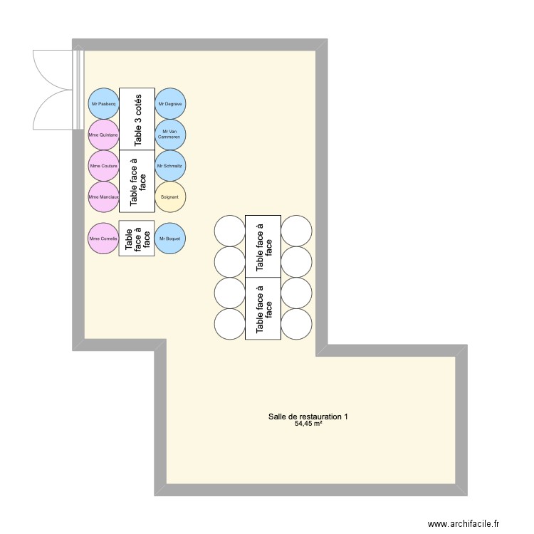 Salle de restauration 1. Plan de 1 pièce et 54 m2