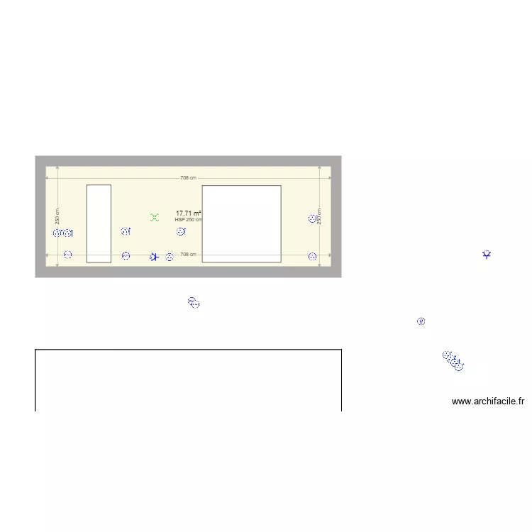 salon cote exterieur terrasse. Plan de 