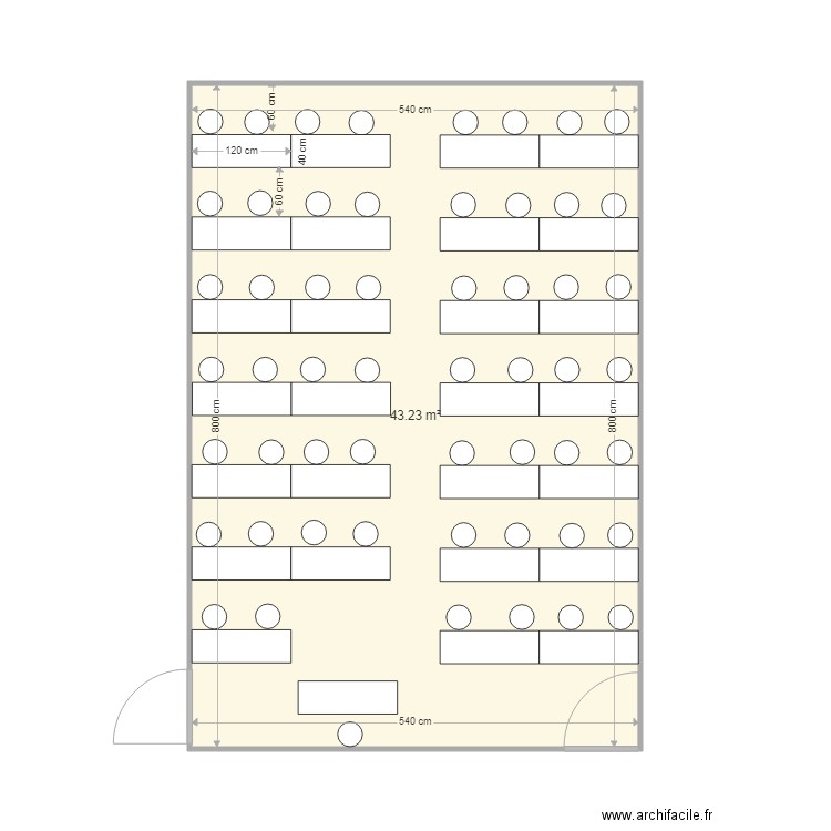 salle A16 Arcueil 54 places . Plan de 0 pièce et 0 m2