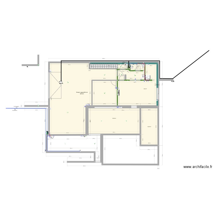 Plan plomberie . Plan de 23 pièces et 375 m2