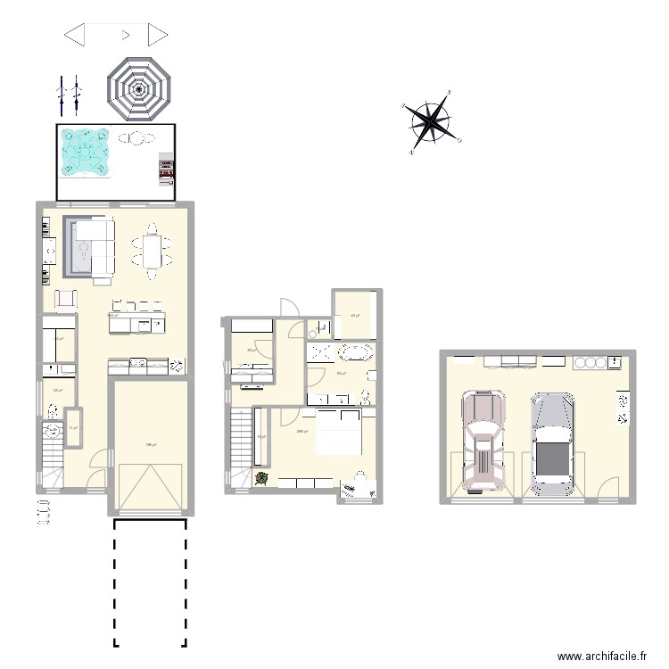 Maison de ville NDP. Plan de 12 pièces et 176 m2