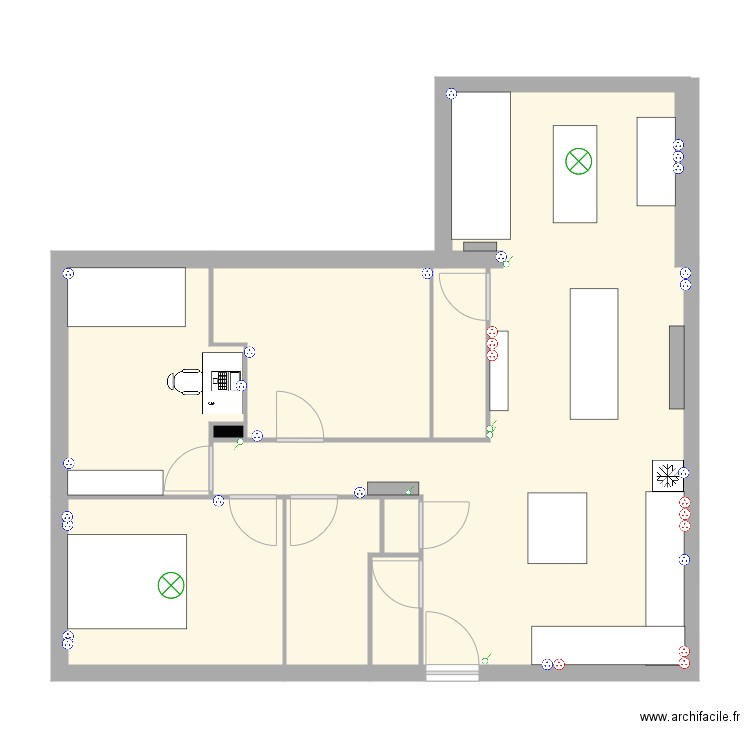 maison. Plan de 9 pièces et 80 m2