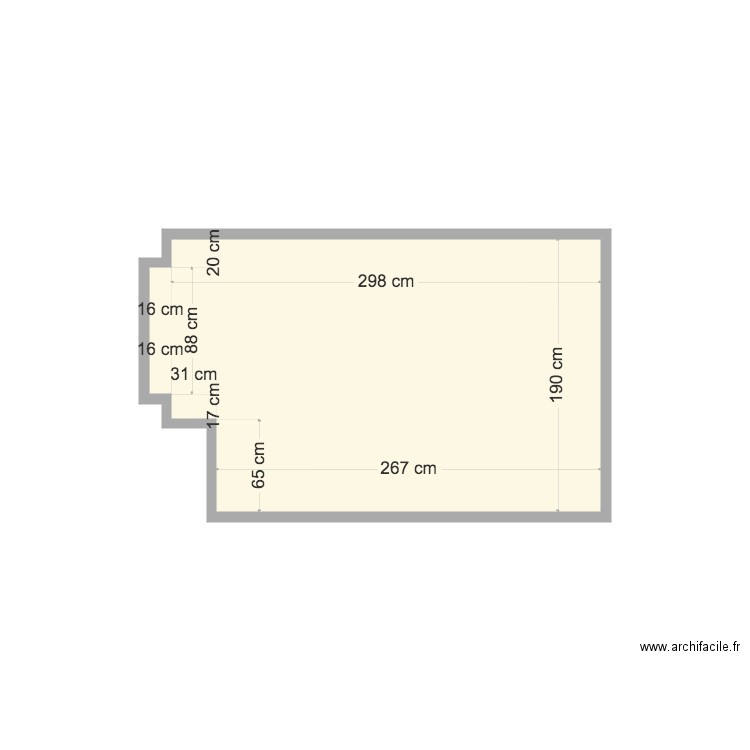 Plan bauderie JL. Plan de 1 pièce et 6 m2