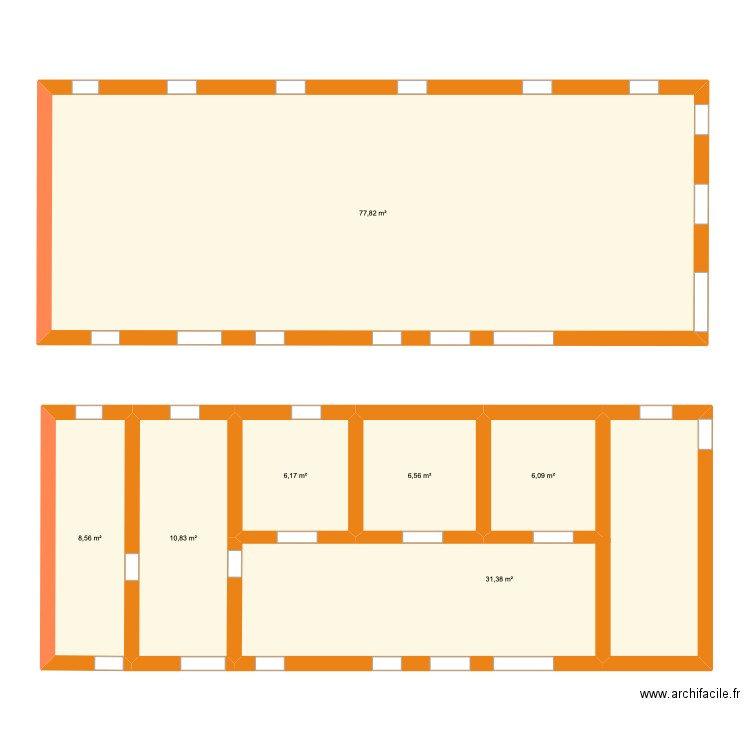 Uchi. Plan de 7 pièces et 147 m2