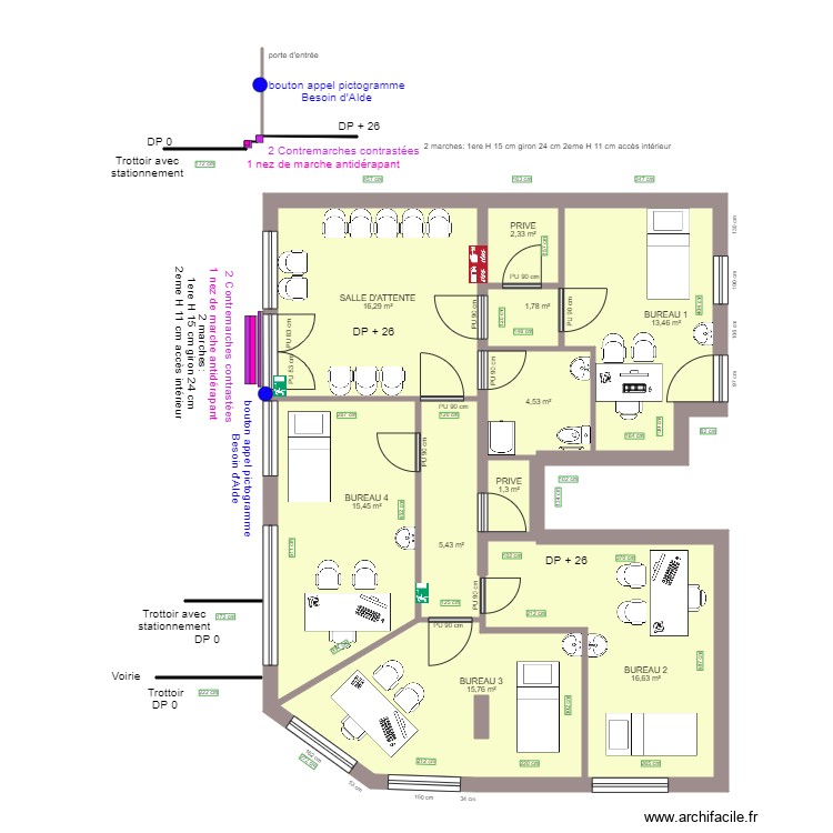 MODIF CABINET MEDICAL ET PARAMEDICAL APRES TRAVAUX. Plan de 0 pièce et 0 m2