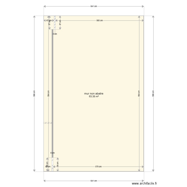 mur que l on garde . Plan de 0 pièce et 0 m2