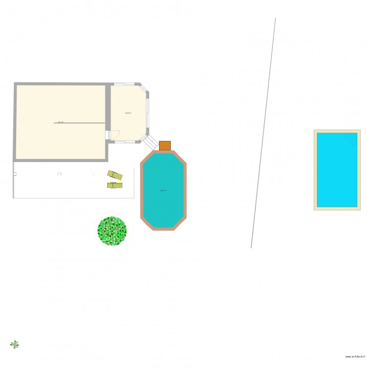Projet piscine véranda. Plan de 0 pièce et 0 m2