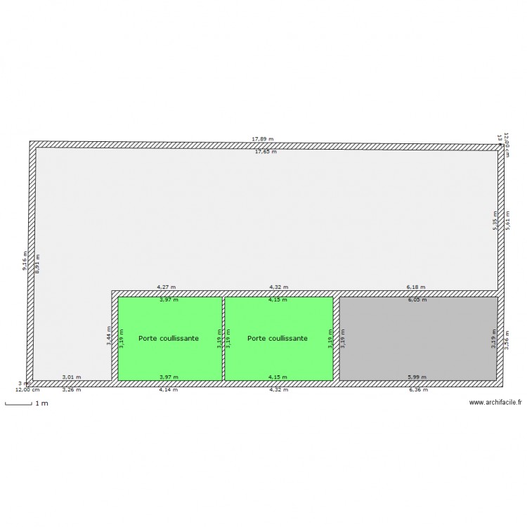 Face haute Hangar Bois Gaby. Plan de 0 pièce et 0 m2