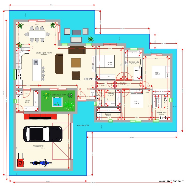 Plan Opaline 3 Bis 120 m2 . Plan de 0 pièce et 0 m2