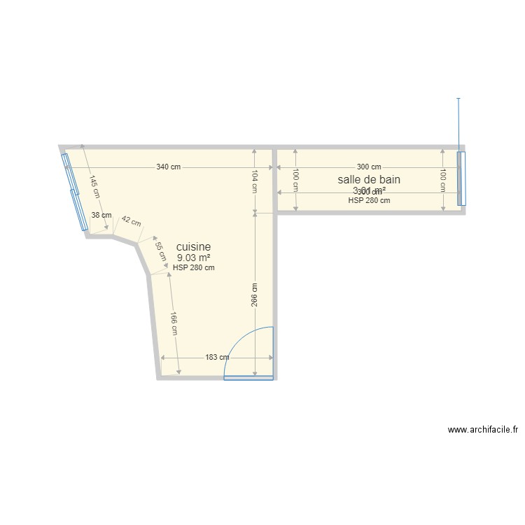 cuisine salle de bain. Plan de 0 pièce et 0 m2