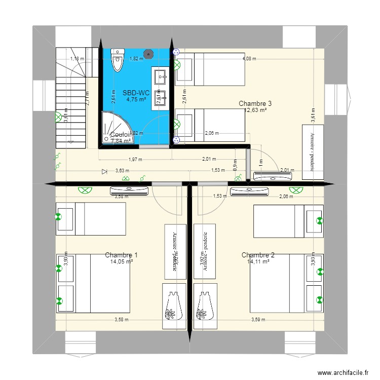 ETAGE 1. Plan de 0 pièce et 0 m2