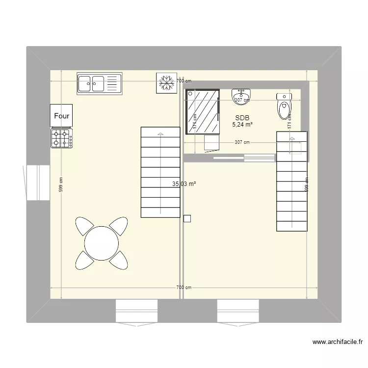 Projet appartement &eacute;tage 1. Plan de 
