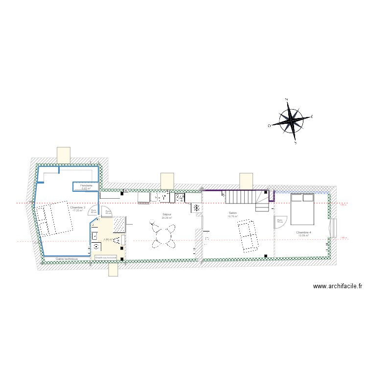 Combles actualisés v1 bis. Plan de 0 pièce et 0 m2