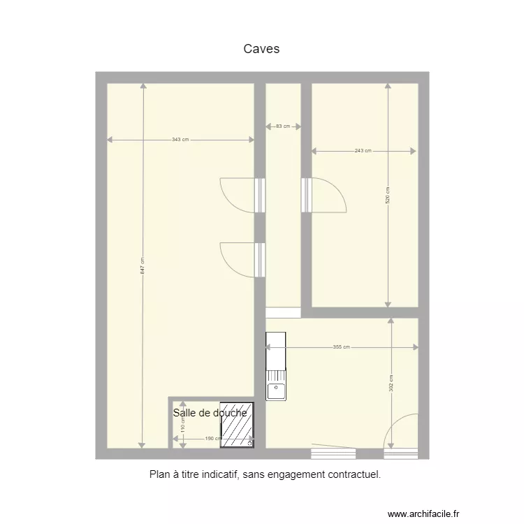 Ecoles cave. Plan de 