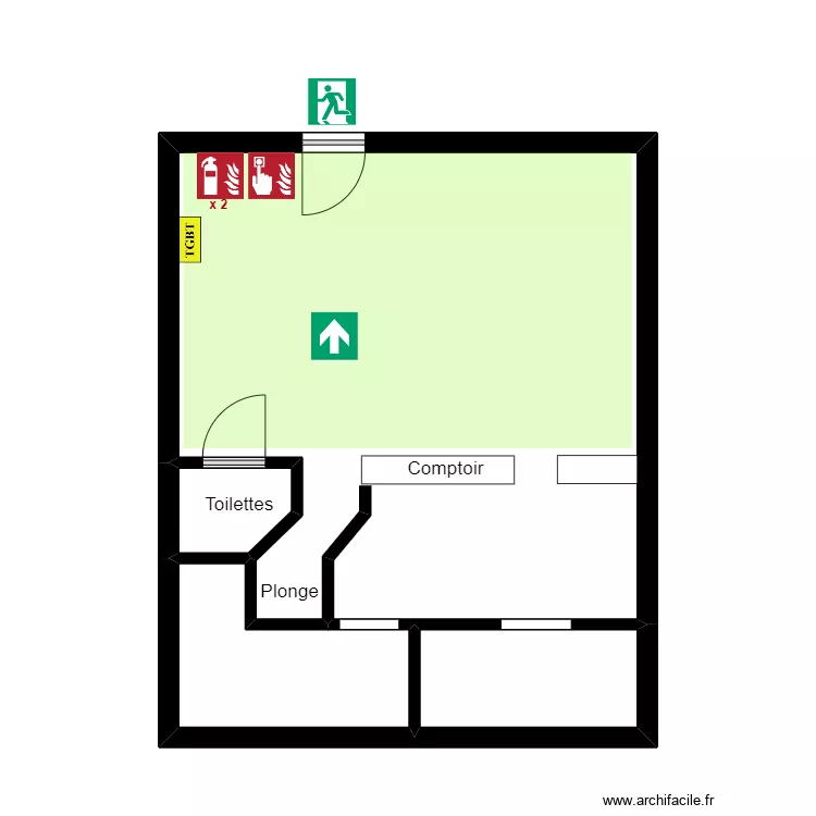 Restaurant La Coud&eacute;e. Plan de 