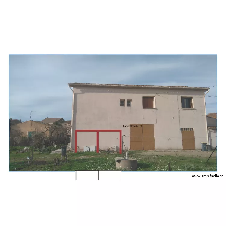 facade Est garage. Plan de 