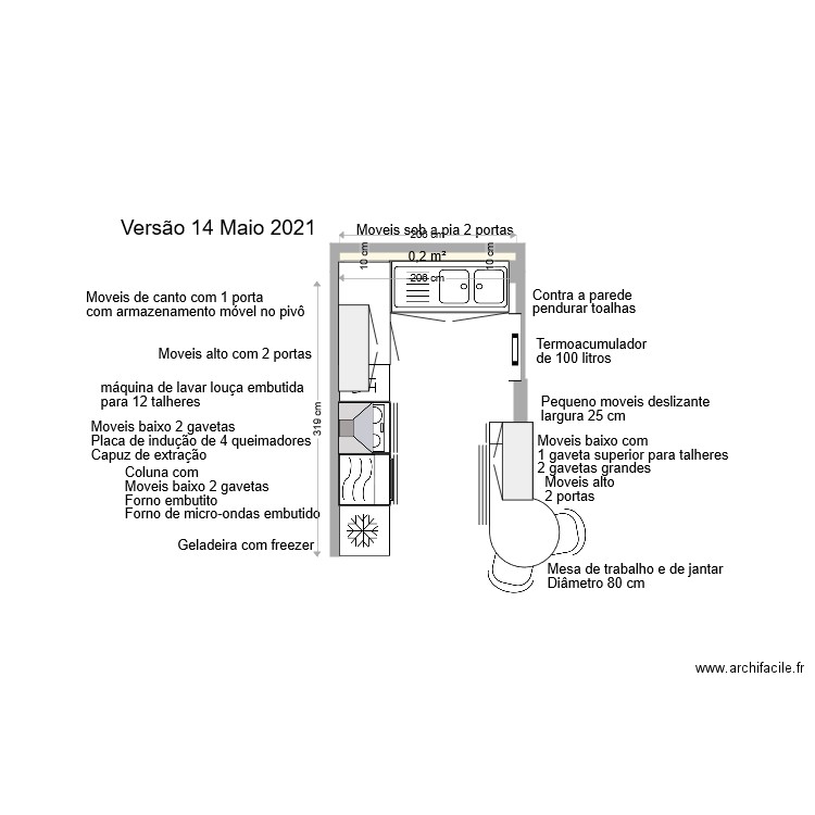 Cozinha 14 Maio 2021. Plan de 0 pièce et 0 m2