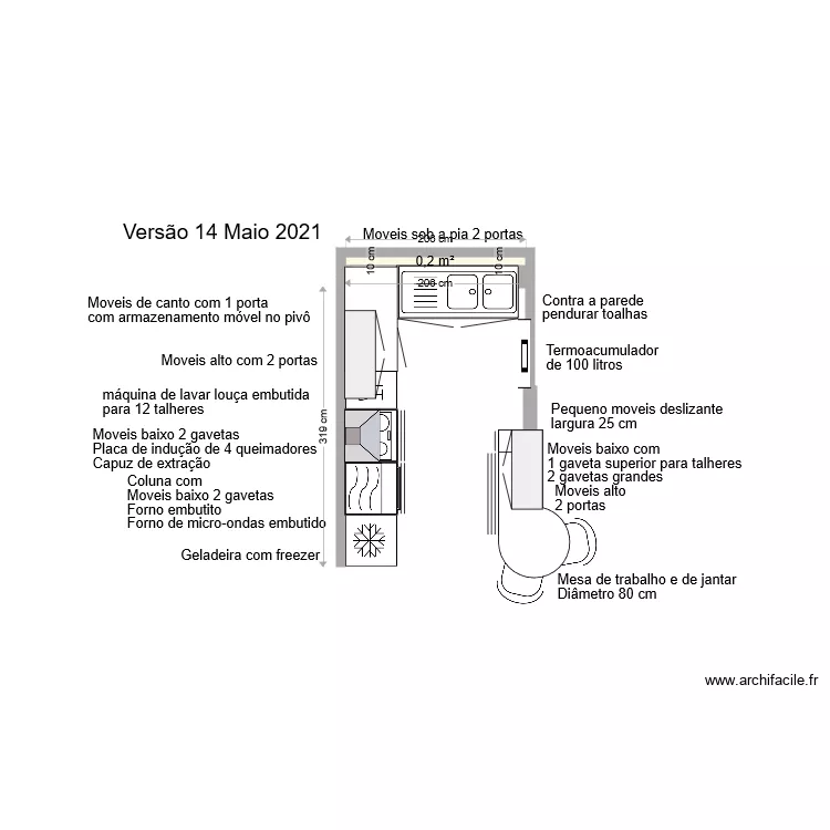 Cozinha 14 Maio 2021. Plan de Cozinha 14 Maio 2021. Plan de
