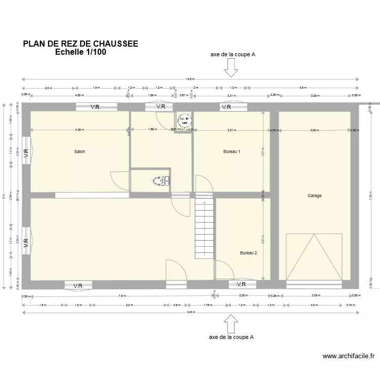 permis prunay rdc. Plan de 