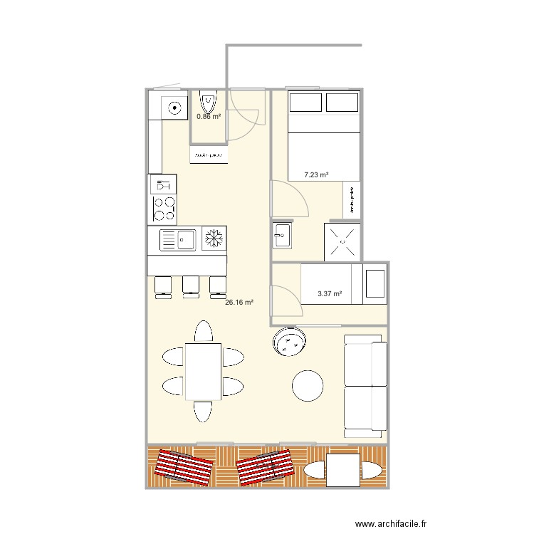 Heol Réel T2 cabine V3. Plan de 0 pièce et 0 m2