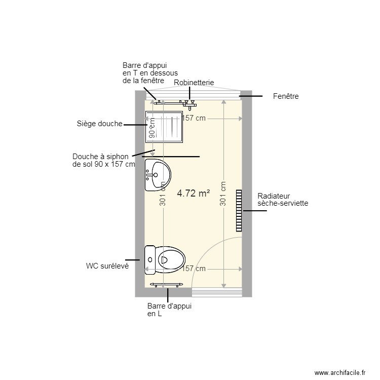 SDB Projet n2 Arnould. Plan de 0 pièce et 0 m2