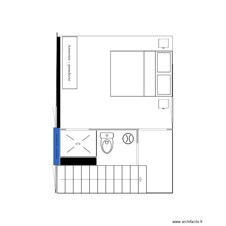 PROJET 2 CHAMBRE ETAGE AVEC SALLE DE BAIN. Plan de 0 pièce et 0 m2