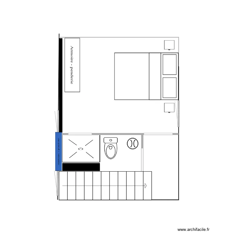 PROJET 2 CHAMBRE ETAGE AVEC SALLE DE BAIN. Plan de 