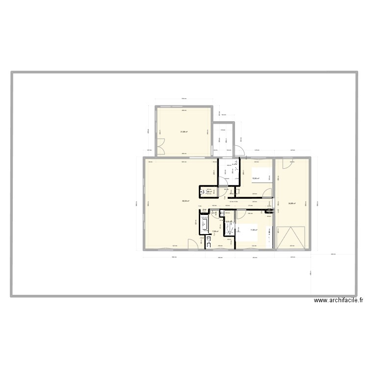 maison 2 fab projet. Plan de 9 pièces et 134 m2