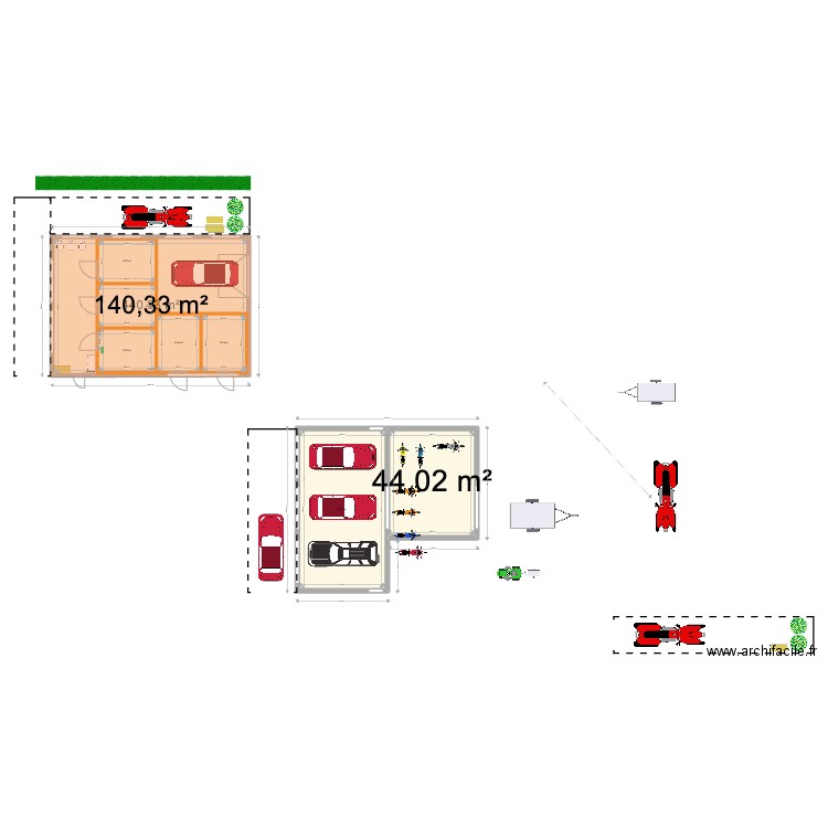 boxes only. Plan de 8 pièces et 298 m2