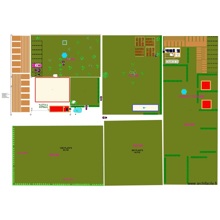 HACIENDA -ANNEE 1. Plan de 7 pièces et 380 m2