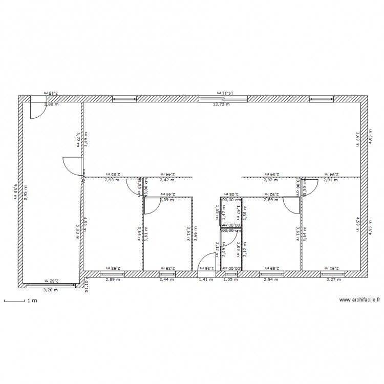 plein pied dimensions murs. Plan de 0 pièce et 0 m2