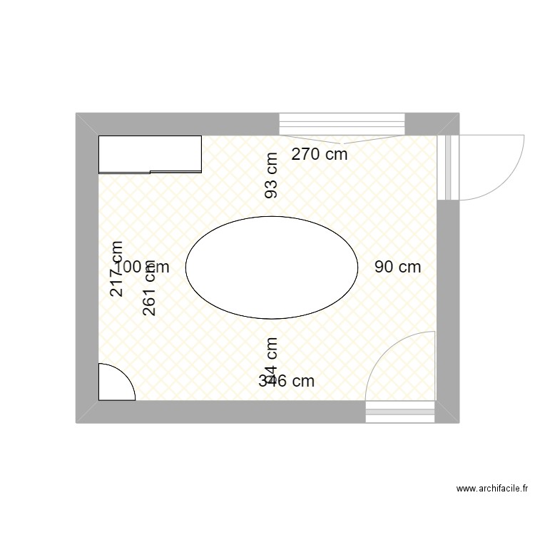 Bureau Direction. Plan de 1 pièce et 12 m2