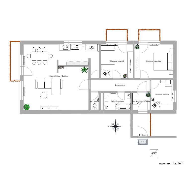 Longs-Prés 16 à SIERRE. Plan de 9 pièces et 99 m2