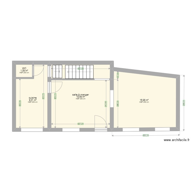 TREIGNES. Plan de 4 pièces et 46 m2