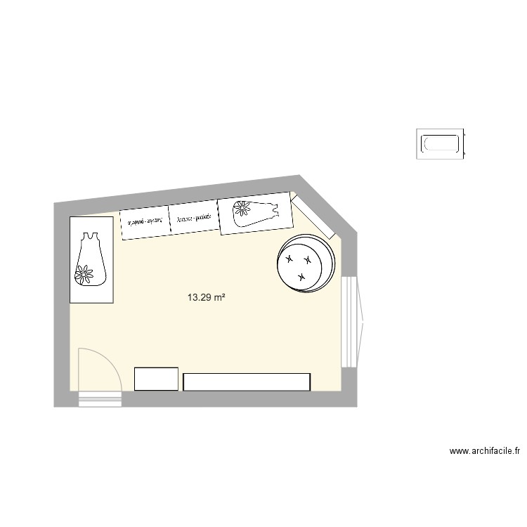 Chambre enfants version 1. Plan de 0 pièce et 0 m2