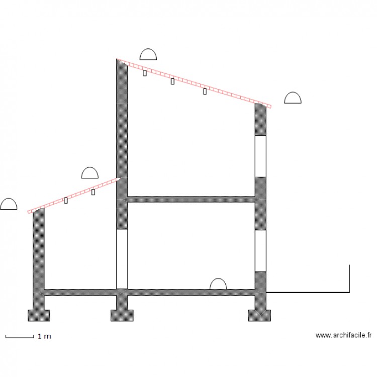 Plan de coupe. Plan de 0 pièce et 0 m2