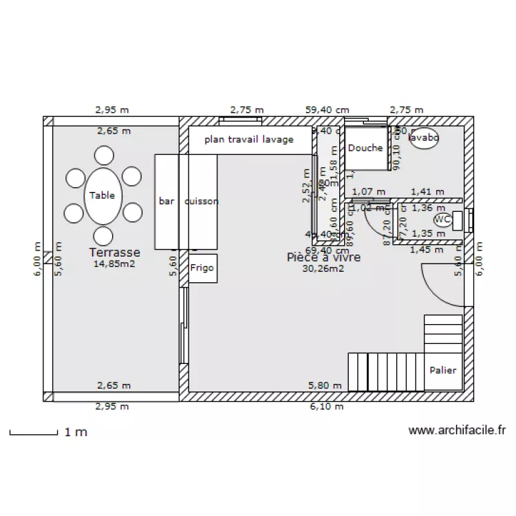 case carrée partie jour. Plan de case carrée partie jour. Plan de