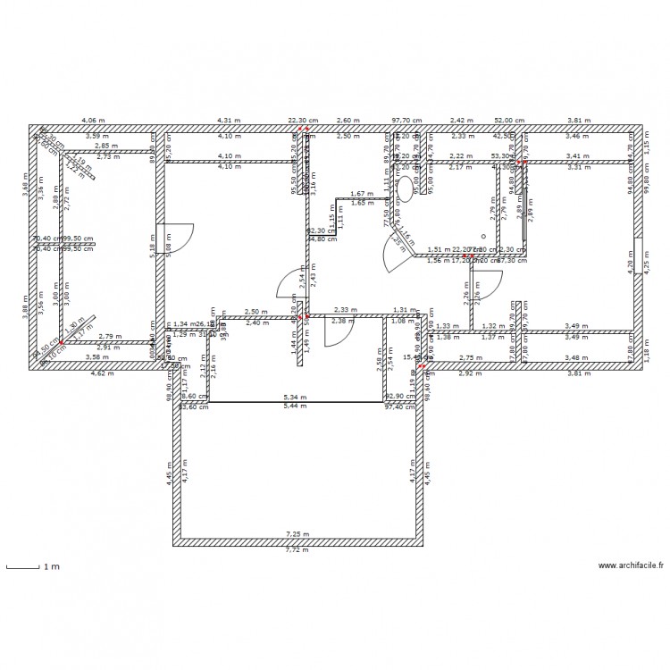 etage dimensions reelles avec bureau. Plan de 0 pièce et 0 m2