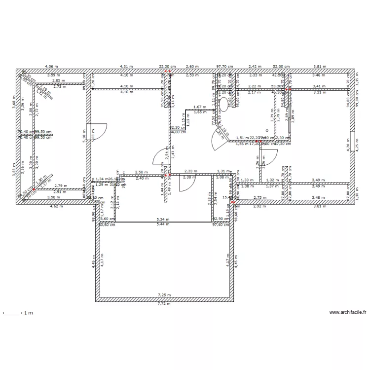 etage dimensions reelles avec bureau. Plan de 
