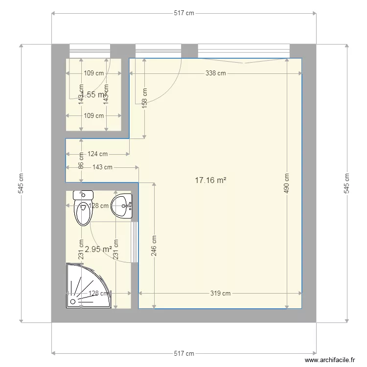 chambre Tony. Plan de 