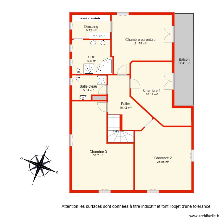 BI 4375 étage non  côté. Plan de 0 pièce et 0 m2