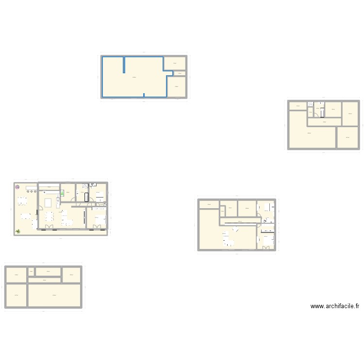 masion. Plan de 35 pièces et 611 m2