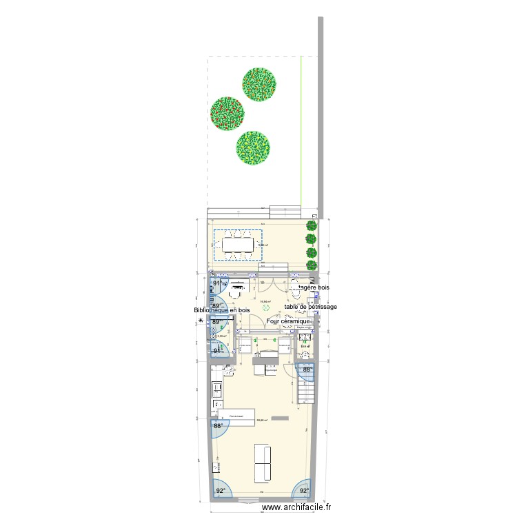 RC MAISON projet extension Marine. Plan de 5 pièces et 92 m2