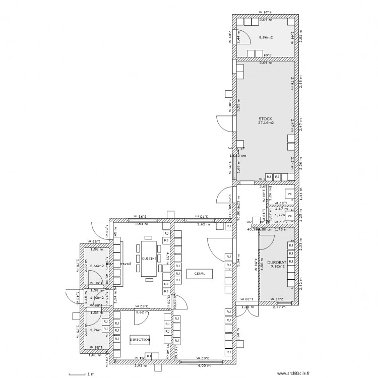 bureau rdc noisy 5. Plan de 0 pièce et 0 m2