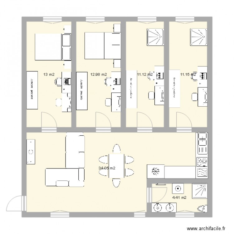 plan amenagement 80m. Plan de 0 pièce et 0 m2