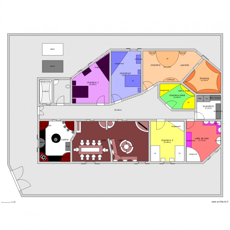 maison. Plan de 0 pièce et 0 m2