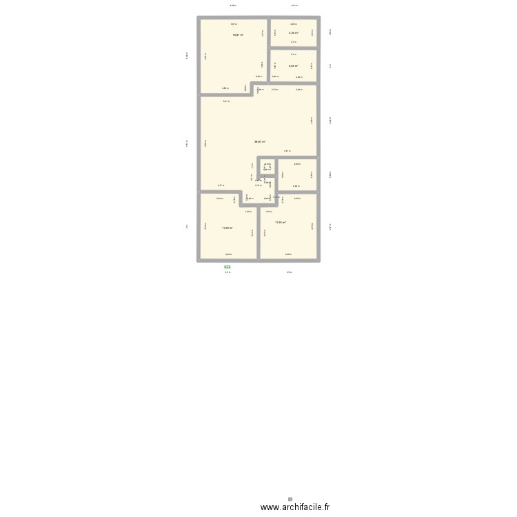 FENETTEAU 3 CH  SANS LES MEUBLES ET SANS FENETRES. Plan de 0 pièce et 0 m2